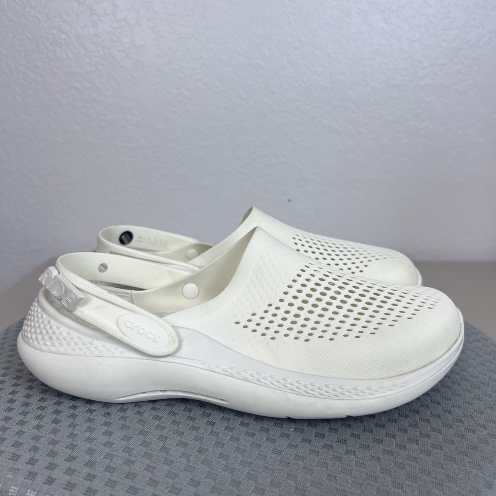 Crocs Literide 360 Clogs Womens 9 White Slip On Water Shoes Outdoor Comfort